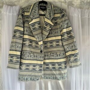 Light Blue and Cream Patterned Men’s Jacket